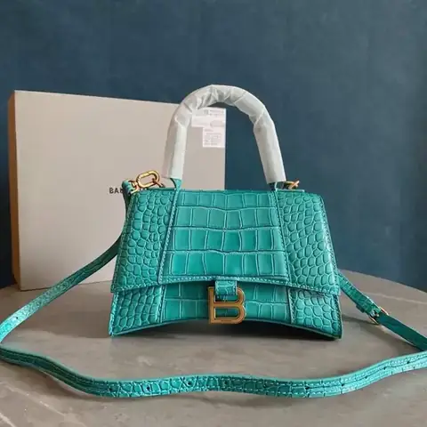 Balenciaga Hourglass bag Green crocodile embossed product photo in Karama, Dubai