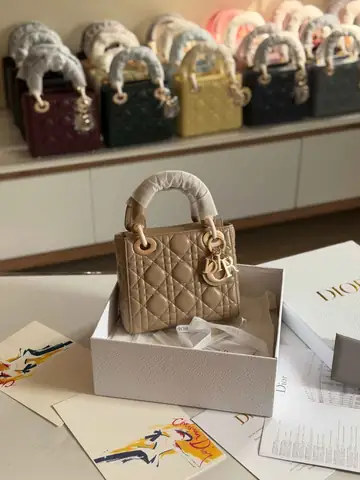Dior Lady Dior Mini Beige Lambskin Bag Dubai Luxury Items product photo in Karama, Dubai