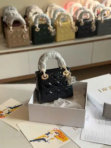 Dior Lady Dior Mini Black Patent Bag Dubai Luxury Items product photo in Karama, Dubai
