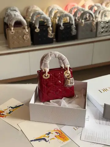 Dior Lady Dior Mini Cherry Red Patent Bag DUbai Luxury Items product photo in Karama, Dubai