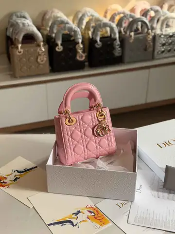 Dior Lady Dior Mini Pink Calfskin Bag Dubai Luxury Items product photo in Karama, Dubai