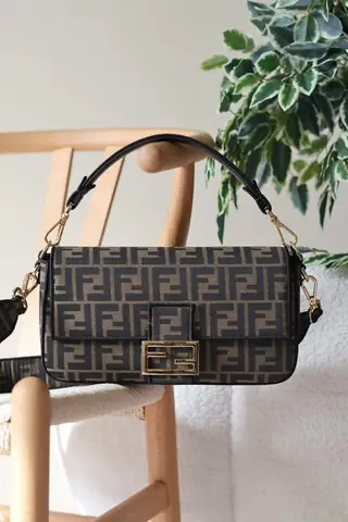 Fendi Baguette Brown FF Jacquard Bag Dubai Luxury Items product photo in Karama, Dubai