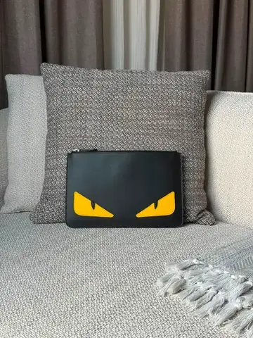 Fendi Leather Monster Eyes Flat Clutch in Dubai