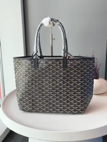 Goyard Saint Louis PM Tote Black Chevron Coated Canvas product photo in Karama, Dubai