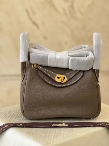 Hermes Mini Lindy Bag In Etoupe Taurillon Clemence Leather Dubai Luxury Items product photo in Karama, Dubai