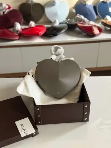 Now Premium Alaia Le Coeur Taupe Calfskin Suede Bag product photo in Karama, Dubai
