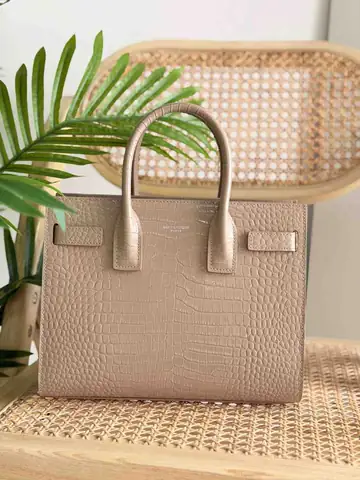 YSL Sac De Jour Nano Beige Crocodile Embossed Bag product photo in Karama, Dubai
